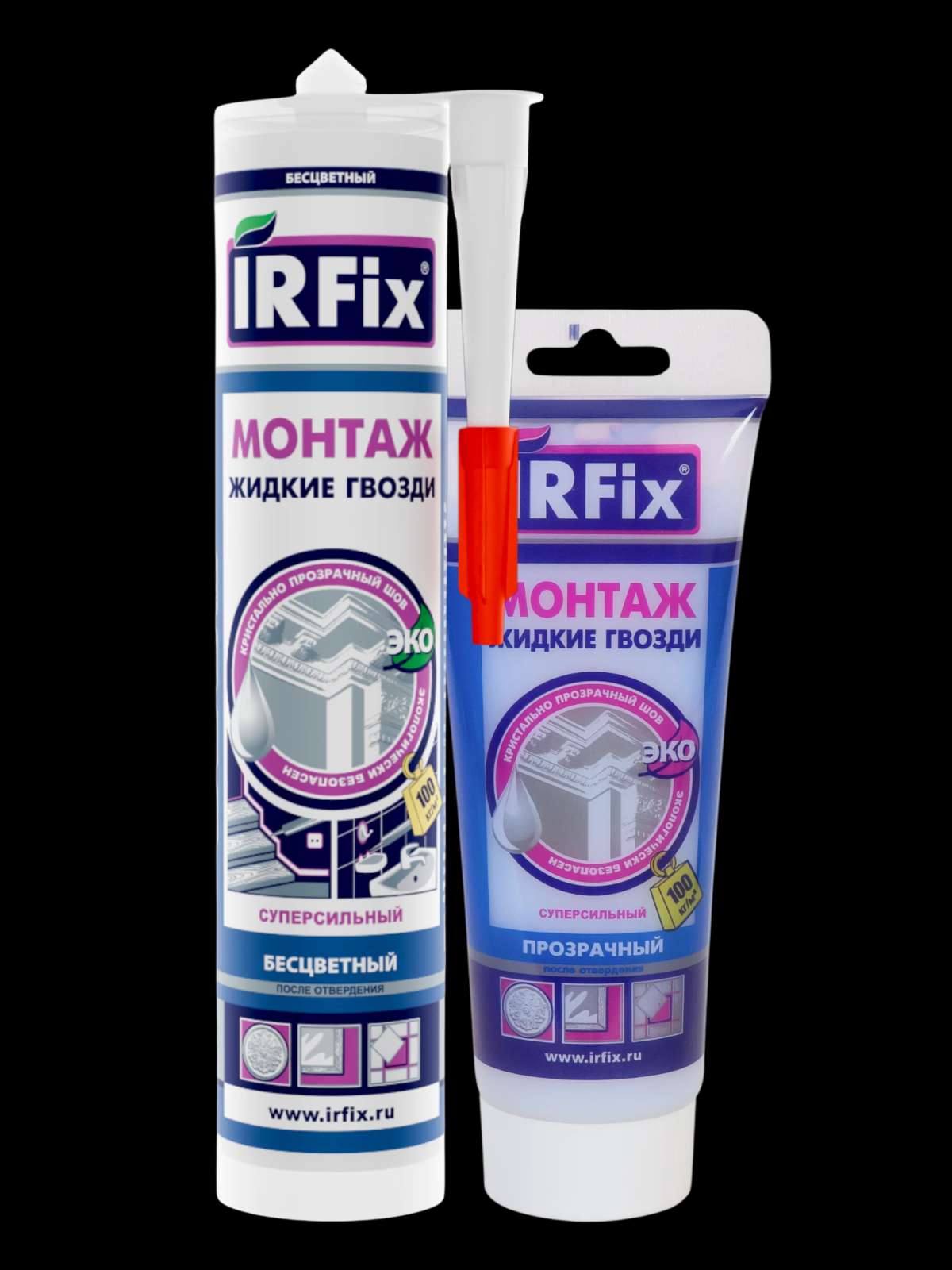 IRFix МОНТАЖ Клей монтажный на акриловой основе бесцветный арт. 20009
