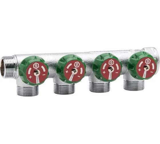 Коллектор под евроконус 3/4"х1/2" х4 х шаровый