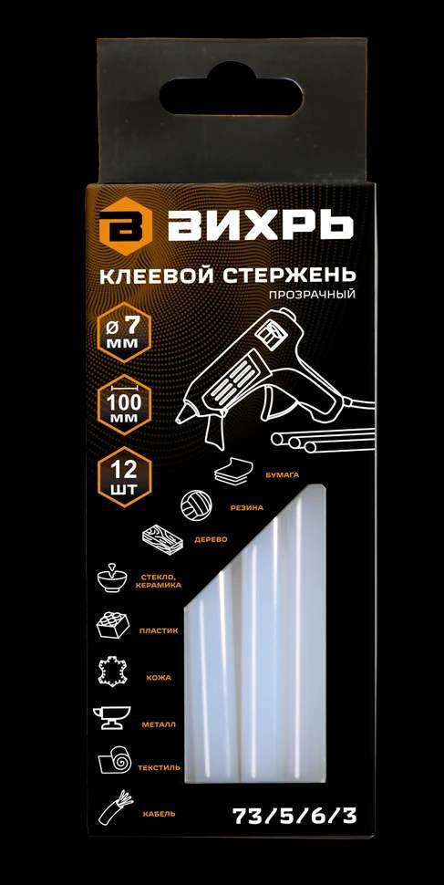 Клеевой стержень 7x100 мм, 12 шт 1