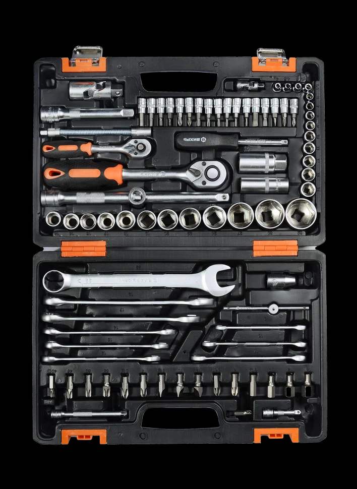 Набор инструментов, 1/2" , 1/4" , CrV, пластиковый кейс 82 предмета 1