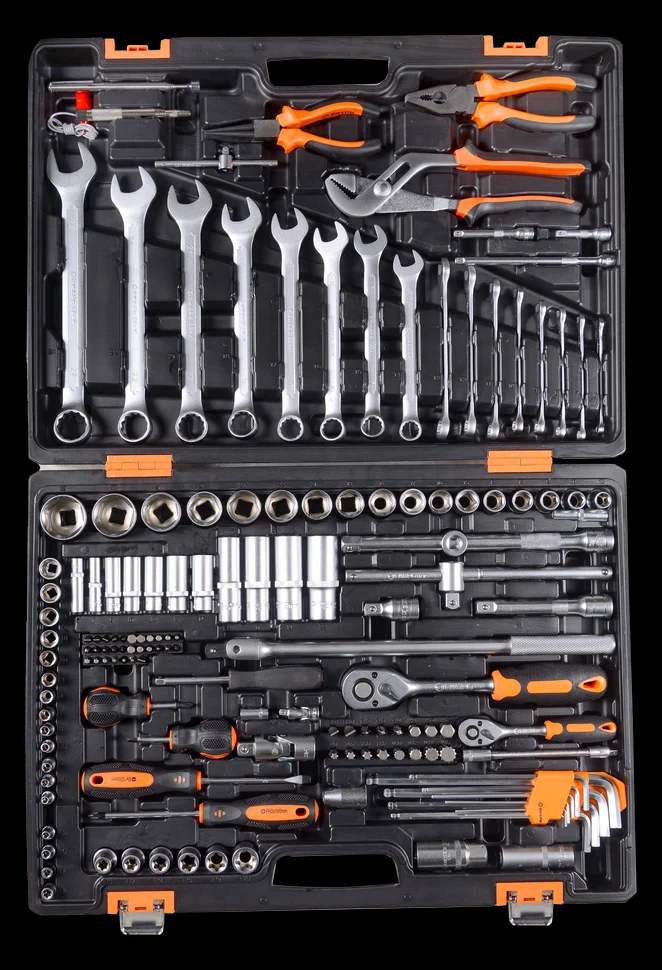 Набор инструментов, 1/2", 1/4", CrV, в кейсе 151 предмет 1