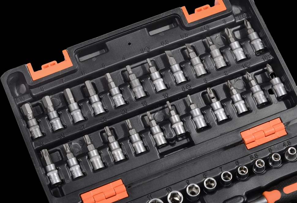 Набор инструментов, 1/4", CrV, пластиковый кейс 57 предметов 3