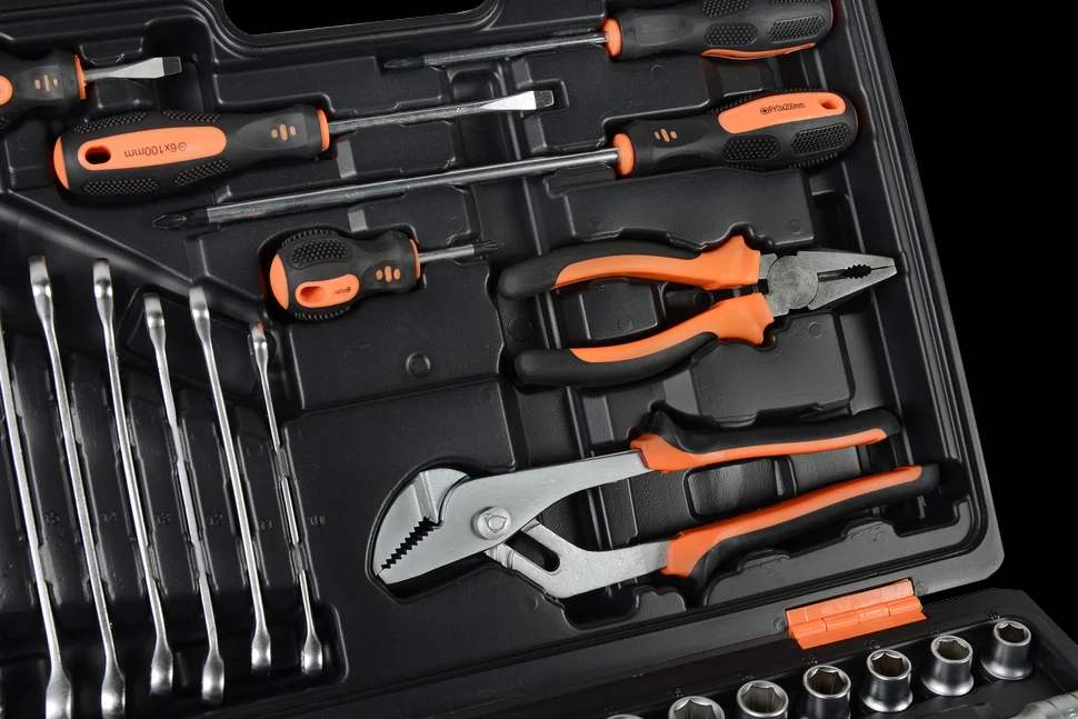 Набор инструментов, 1/2", 1/4", CrV, пластиковый кейс 76 предмета 3