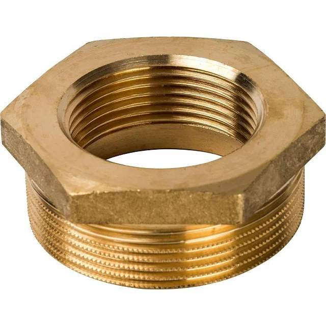 Футорка переходная 1 1/2" НР × 1 1/4" ВР латунь