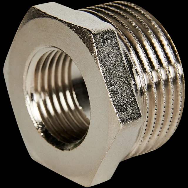 Футорка переходная 1" НР × 1/2" ВР никель