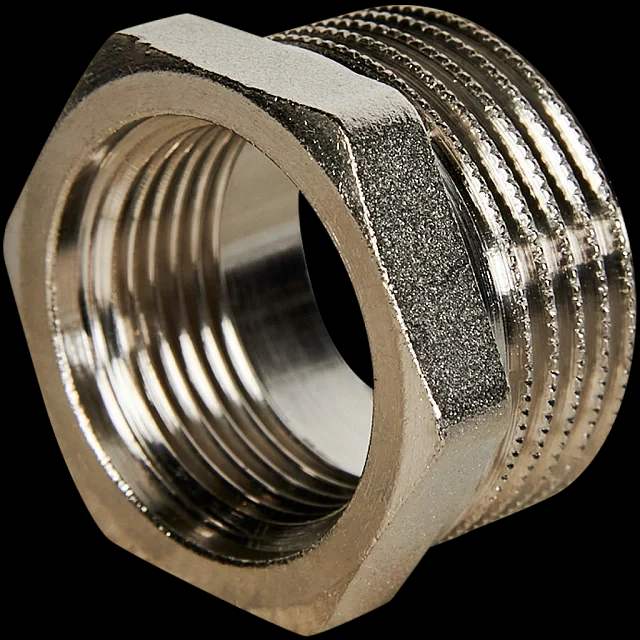 Футорка переходная 1" НР × 3/4" ВР никель