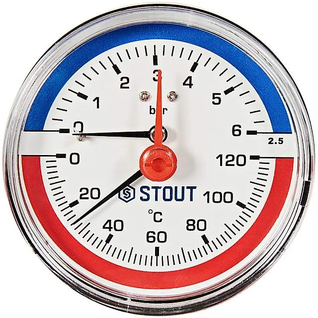 Термометр аксиальный в комплекте DN80мм 1/2" 0-10 бар