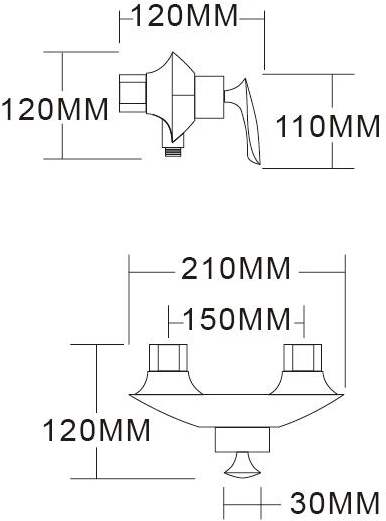 Смеситель для душа с ручным душем Groсenberg GB9001 Хром 2