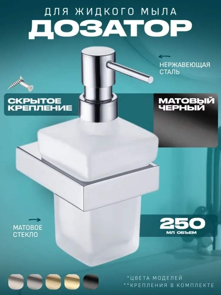 Настенный дозатор для жидкого мыло AC0028 (Черный матовый) 2