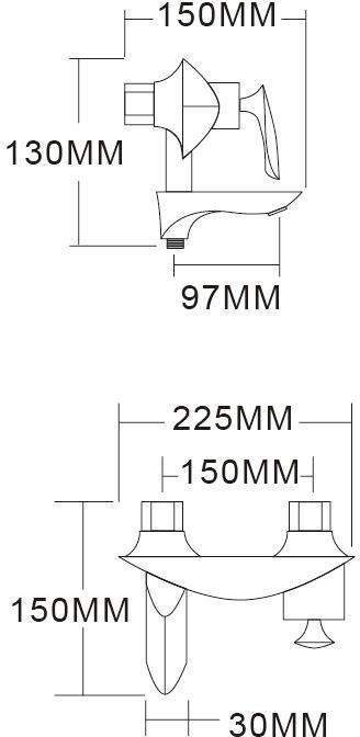 Смеситель для ванны с ручным душем Groсenberg GB8001 Черный матовый 2