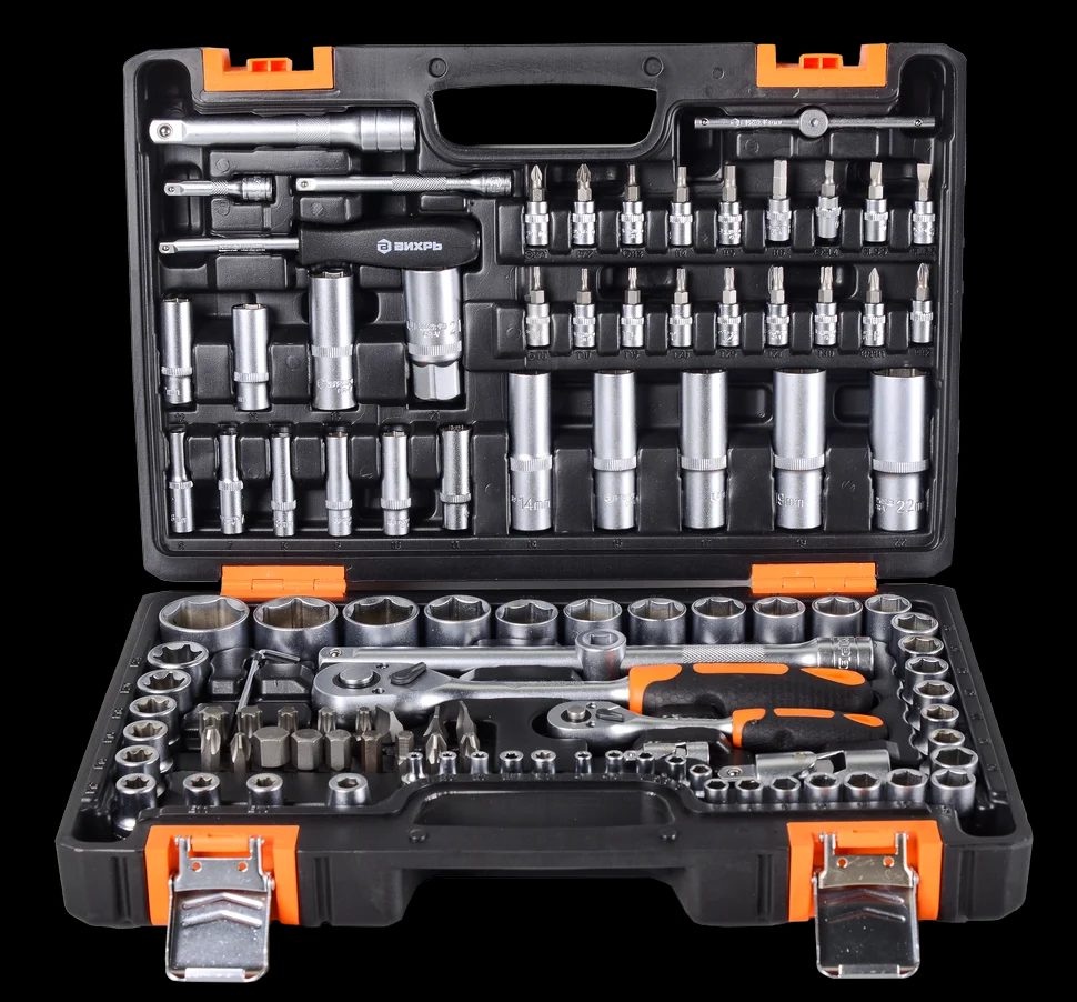 Набор инструментов, 1/2", 1/4", CrV, в кейсе 108 предметов - фото 2