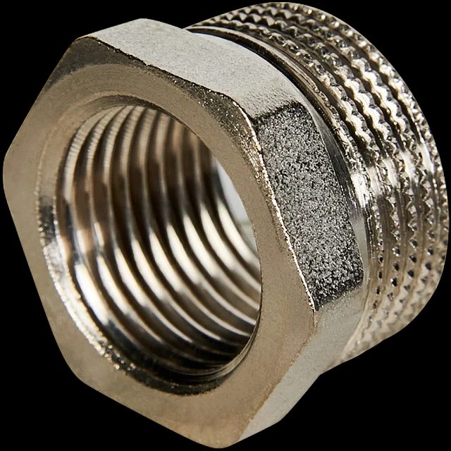 Футорка переходная 3/4" НР × 1/2" ВР никель - фото 1
