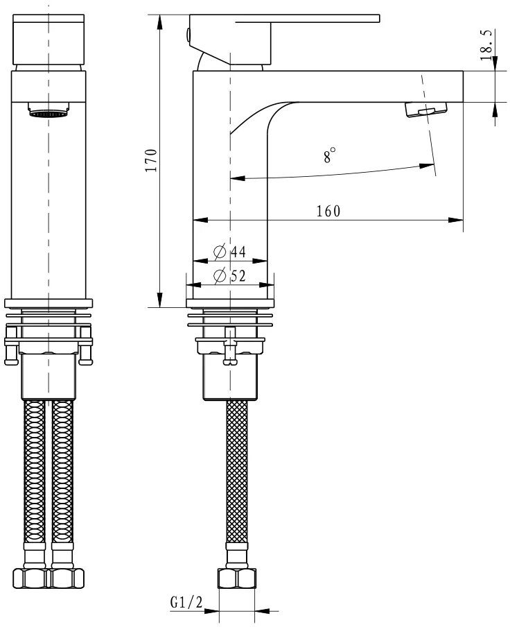 Cмеситель для раковины GB1011 Черный матовый - фото 2