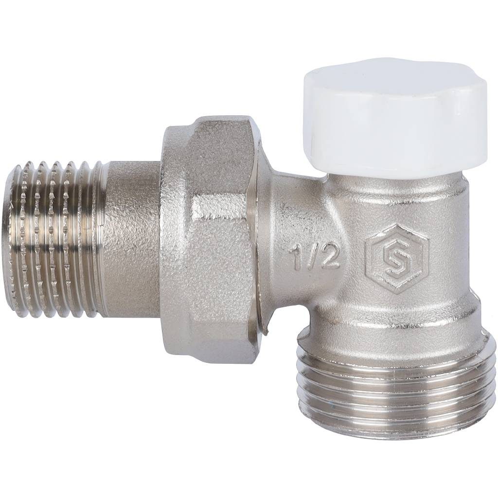 Кран для радиатора 1/2" угловой нижний евроконус