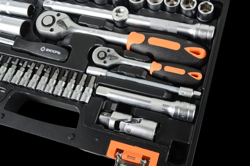 Набор инструментов АВТО, 1/2" , 1/4" , CrV, в кейсе 82 предм - фото 3