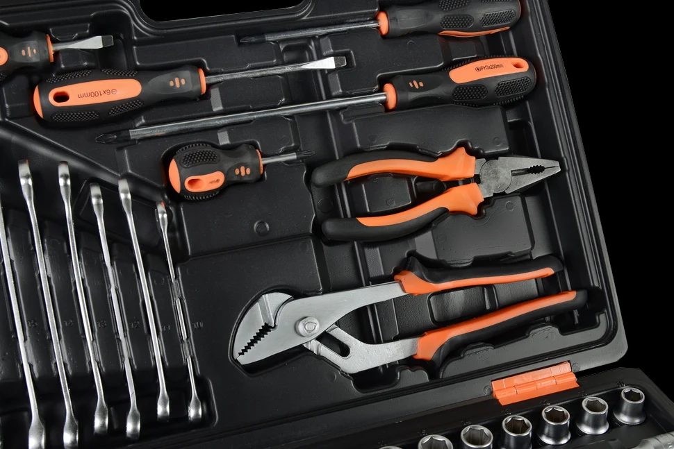 Набор инструментов, 1/2", 1/4", CrV, пластиковый кейс 76 предмета - фото 3