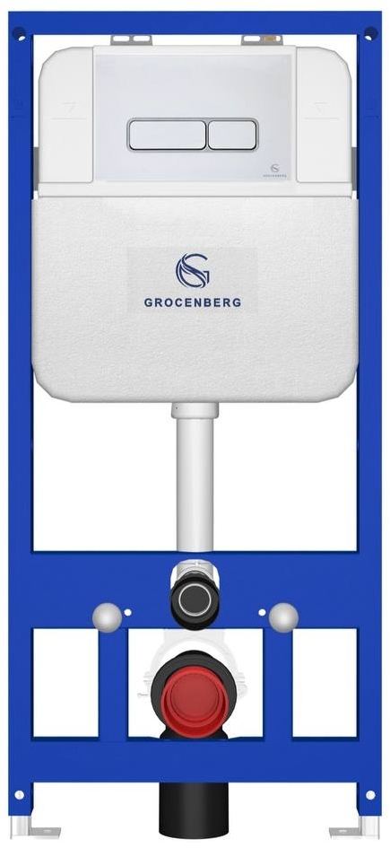 Инсталляция для унитаза с кнопкой для смыва GS3050-KP3060W белый