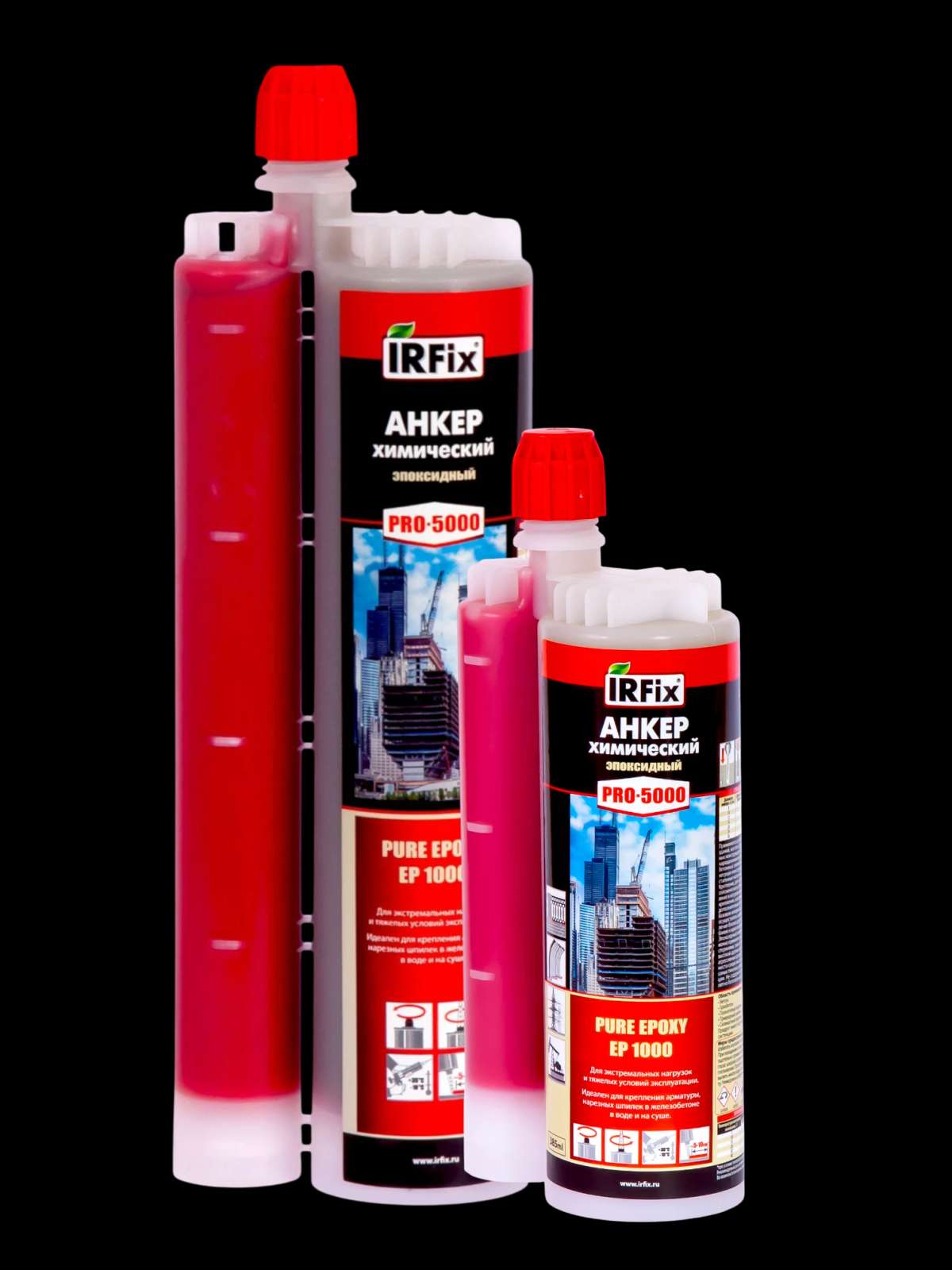IRFix Pro-5000 PE-500 Химический анкер для экстремальных нагрузок 385мл Красный арт. 20100